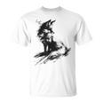 狐 アニマル柄 モチーフ 抽象 イラスト 絵画 狐 Tシャツ