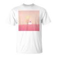 詩とメルヘン 葉祥明 ピンク屋根のぼくの家 Tシャツ