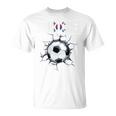 韓国サッカーファン 韓国フットボール ひび割れた壁 Tシャツ