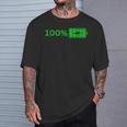 100バッテリー – 100バッテリー I おもしろい 高エネルギーパーセント Tシャツ 彼への贈り物
