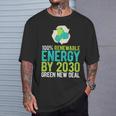2030年までにグリーンニューディールの再生可能エネルギー 長袖tシャツ Tシャツ 彼への贈り物