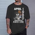 46Th Birthday Legends April 1980Intage 46 Years Old Tシャツ 彼への贈り物