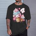 4歳のバースデーガール アイスクリーム 背番号4 Tシャツ 彼への贈り物