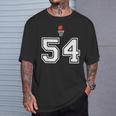 54 番 バスケットボールスタイル ヴィンテージホワイト Tシャツ 彼への贈り物