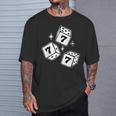 777 ラッキーダイス エンジェルナンバー ブラックワーク Tシャツ 彼への贈り物