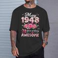 78歳 1948年5月 花柄 78歳 誕生日 男性 女性 Tシャツ 彼への贈り物
