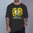 88歳 祝福された愛されたひまわりの花 ハート 88歳の誕生日 Tシャツ 彼への贈り物