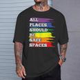 All Placeshould Beafepaces ゲイプライド 同盟国 Lgbtq Month Tシャツ 彼への贈り物