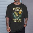 Angeln & Bier Darum Bin Ich Hier Angeln Bier T-Shirt Geschenke für Ihn
