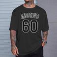 Around 60 還暦 六十歳 60才【ユニフォーム風】お誕生日 お祝い 60代 アラカン アラ還 面白 Tシャツ 彼への贈り物