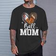 Ball Mom Baseball Football Basketball Heart T-Shirt Gifts for Him Ball Mom Baseball Football Basketball Heart T-Shirt Gifts for Him