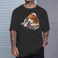 Basset Hound Books Dog Breed Graphic T-Shirt Gifts for Him