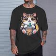 Boba Cat Drinking Boba Kitten Kawaii 日本人 男性 女性 キッズ Tシャツ 彼への贈り物
