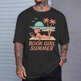 Book Girl Summer Book Reading Retro Sunset T-Shirt Gifts for Him