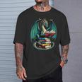 Books Dragon Reading Book Lover T-Shirt Gifts for Him