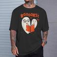Booooks Boo Ghost Book Library Halloween Students Teachers Men Women Kids T-Shirt Gifts for Him