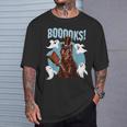 Booooks Cat Reading Book Ghosts Halloween Librarian Teacher For Men Women Kids T-Shirt Gifts for Him