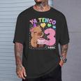 Capybara Niñas 3 Cumpleaños Carpincho Ya Tengo 3 Años Camiseta unisex Regalos para él