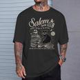 Cat Witch Salem Book Club Reading Halloween Book Lover T-Shirt Gifts for Him