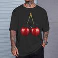 Cerezas Frescas Con Gafas Deol Fruta Divertida Camiseta unisex Regalos para él
