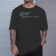 Código Cobol Hello World Diseño De Esquema Deintaxis Oscura Camiseta unisex Regalos para él