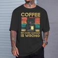Coffee Because Murder Is Wrong ファニーブラックキャット ビンテージ Tシャツ 彼への贈り物