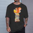 Cute Squirrel Reading Women's Tops Book Lovers T-Shirt Gifts for Him