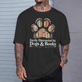 Easily Distracted By Dogs And Books Reading T-Shirt Gifts for Him