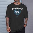 Edwin Diaz Heart New York Baseball Fansalentines Tシャツ 彼への贈り物