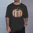 Fall Book Pumpkin Retro Reading Halloween Teacher T-Shirt Gifts for Him