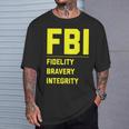 Fbi Motto 「Fidelity Bravery Integrity」 法執行機関 Tシャツ 彼への贈り物