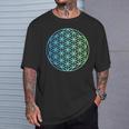 Flower Of Life 宇宙のポジティブなエネルギー フラワーオブライフ 長袖tシャツ Tシャツ 彼への贈り物