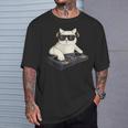 Dj Cat Techno Music Festival Lover Musician Women Tシャツ 彼への贈り物