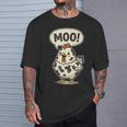 Moo 鶏 牛 農場 動物 ユーモア 男性 女性 キッズ 4 Tシャツ 彼への贈り物