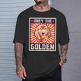 Obey The Golden ゴールデンレトリーバーオーナー向け Tシャツ 彼への贈り物
