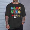Game Over Boda Divertido Pixel Gamer Recién Casado Novio Camiseta unisex Regalos para él