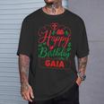 Happy Birthday Gaia かわいいクリスマスガイア Tシャツ 彼への贈り物