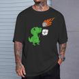 Hombre Divertido Juego De Tijeras T-Rex De Dinosaurios Meteoritos Piedras Papel Camiseta unisex Regalos para él