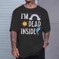 I'm Dead Inside Happy Rainbowunshine Dolphin ファニーtシャツ Tシャツ 彼への贈り物