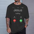 Jesus Calling Jesus Phone クリスチャンtシャツ Tシャツ 彼への贈り物