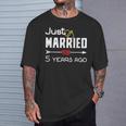 Just Married 5年前シャツ 結婚5周年記念 Tシャツ 彼への贈り物