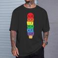Kawaii Gay アイスクリーム Lgbt プライド レインボー プライド 月間 Tシャツ 彼への贈り物