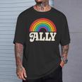 Lgbtq Ally Pocket Retrointage Gay Pride Lgbt Rainbow Flag Tシャツ 彼への贈り物