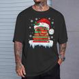 Librarian Book Santa Hat Reader Snow Pajamas Christmas T-Shirt Gifts for Him