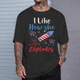 I Likehe Explodes Fireworks 4Th Of July カップル Tシャツ 彼への贈り物