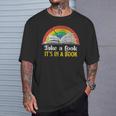 Take A Look It's A Book Retro Rainbow T-Shirt Gifts for Him