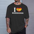 I Love Benidorm Bandera De Corazón De España In Mangas Camiseta unisex Regalos para él