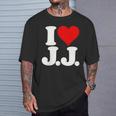 I Love Heart JJ Jj J J イニシャル Tシャツ 彼への贈り物