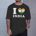 I Love India ハートフラッグインド Tシャツ 彼への贈り物