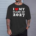 I Love My Class Of 2027 私は2027年のクラスが大好きで、2027年のクラスが好きです Tシャツ 彼への贈り物